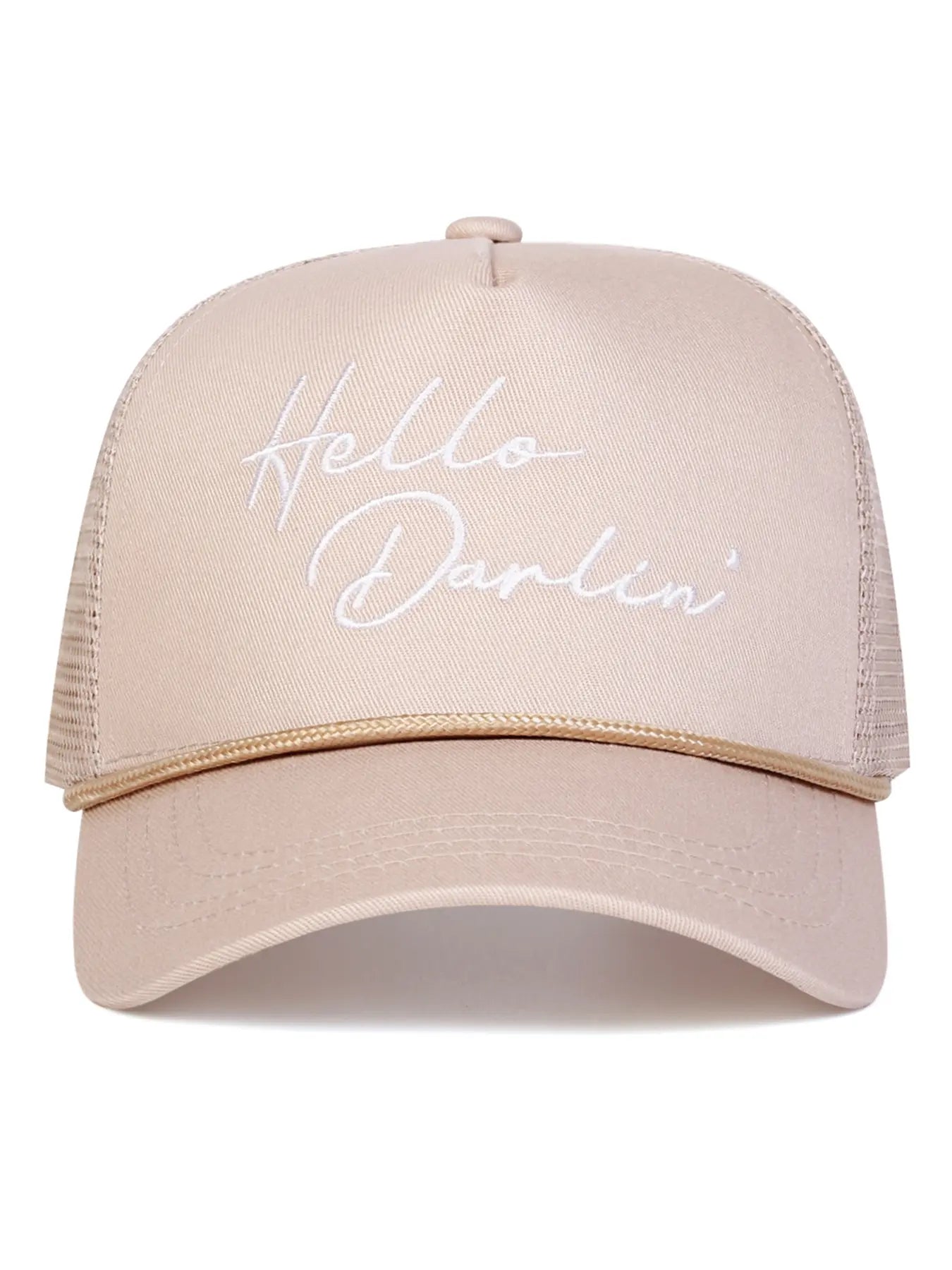 Unisex Hello Darlin Baseball Cap Adjustable Sun Hat, Casual Fitted Cartoon Pattern, Ideal for Travel Beach Vacation All Seasons, Embroidery Adjustable Hat, Embroidered Cap