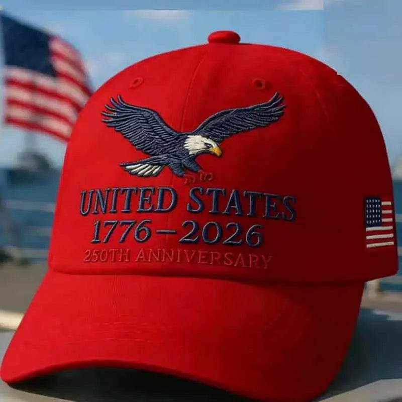 UNITED STATES 1776-2026 250TH ANNIVERSARY EMBROIDERED EAGLE BASEBALL CAP U.S. INDEPENDENCE DAY CELEBRATION DUCKBILL HAT with PATRIOTIC CASUAL HEADWEAR for MEN and WOMEN