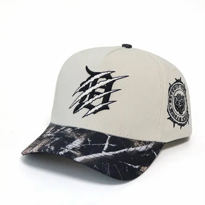 CLAWED D CAMO BRIM CUSTOM HAT W/ SATIN under BRIM SNAPBACK