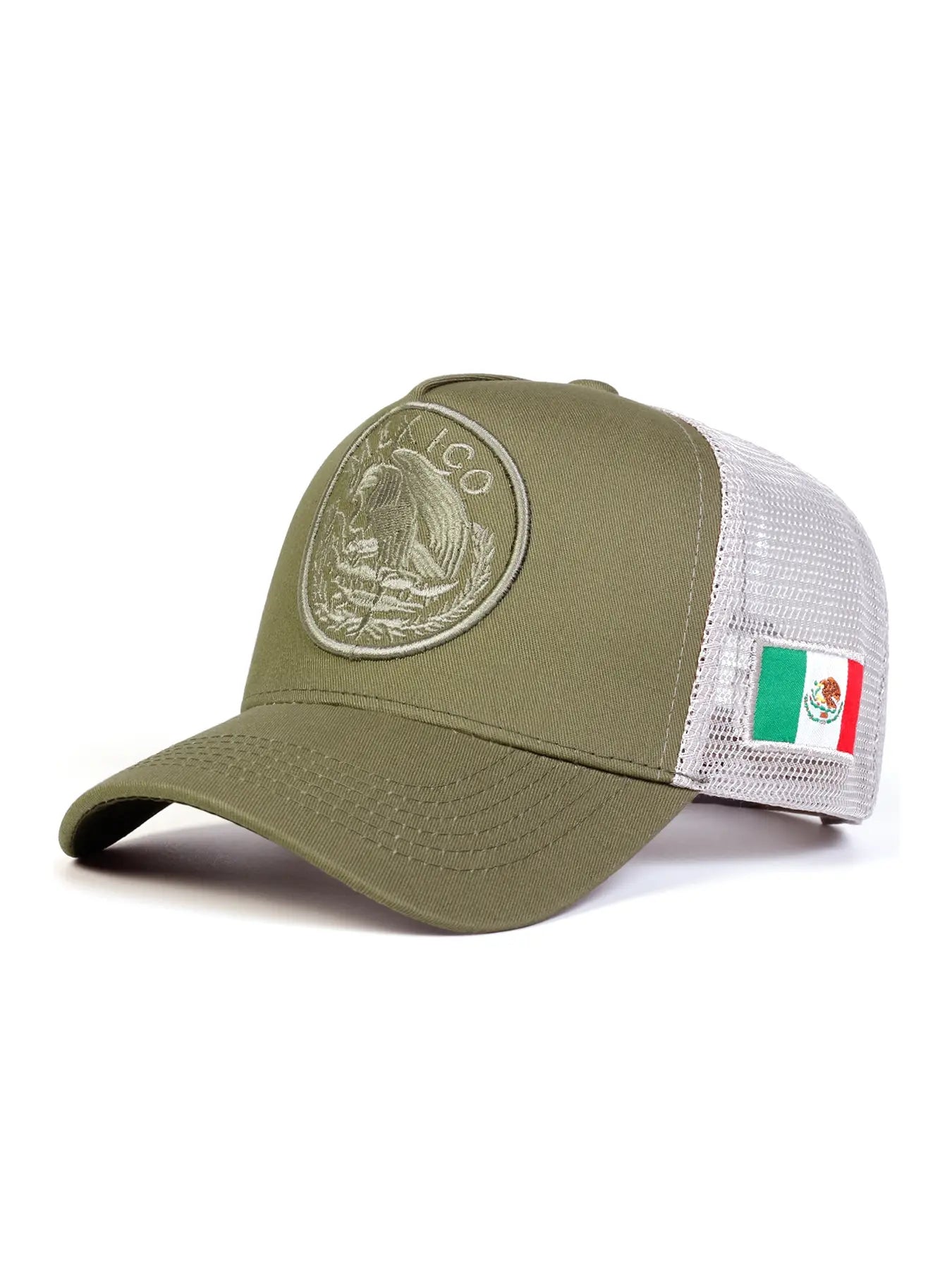 Unisex Mexican Flag Baseball Cap, Geometric Pattern Adjustable Sun Protection Hat for Spring & Fall, Casual Fitted Outdoor Travel Beach Vacation Headwear