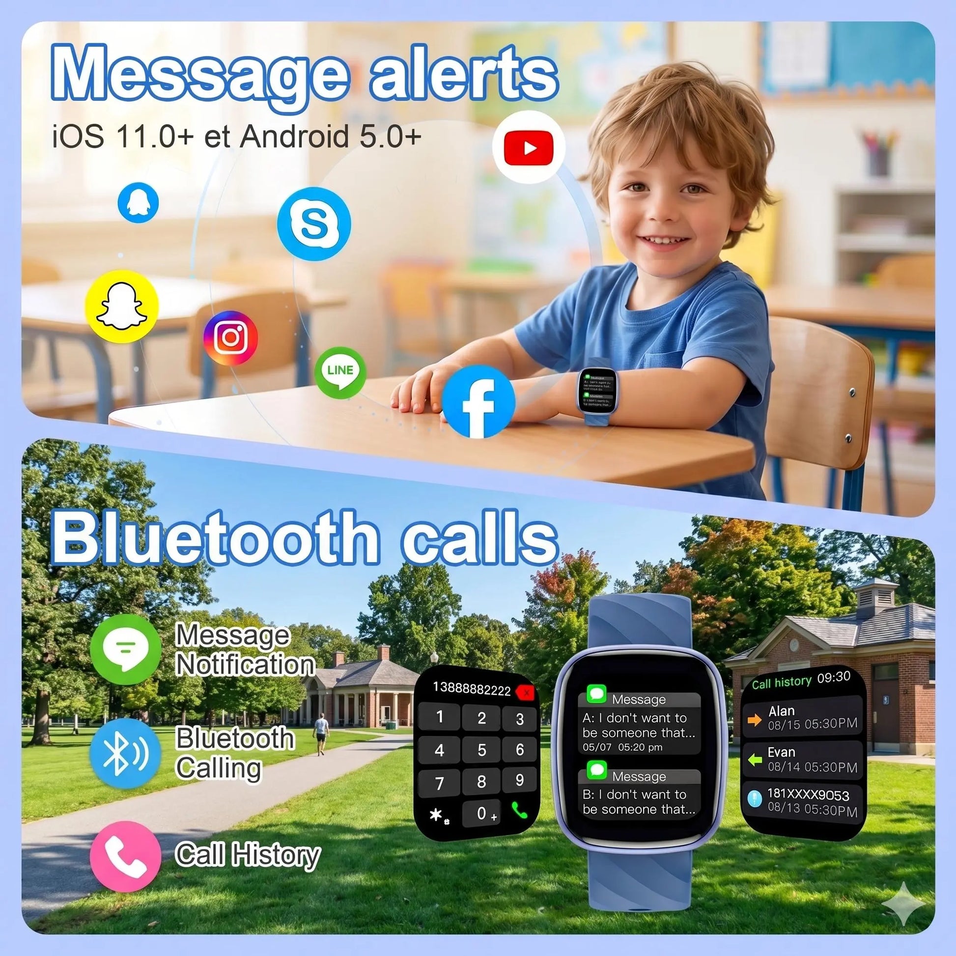 Transformers S60K Kids' Smartwatch 1.6-Inch Fitness Tracker with Heart Rate Monitor, Sleep Tracking, IP68 Water Resistance, 12/24-Hour Format, Educational Toys & Birthday Gifts for Girls Ages 6-12 - Wearable, Adjustable Wearable Adjustable Bluetooth Wrist