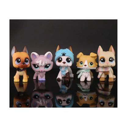 Mini Shop Pet Dashchund Shorthair Cat Cocker Spaniel Bat Lamb Great Dane Puppy Husky Kitten Figure Toys- Rare and Compatible with Lps Collection for Kids(#2036 #1013 #1074)