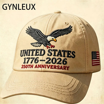UNITED STATES 1776-2026 250TH ANNIVERSARY EMBROIDERED EAGLE BASEBALL CAP U.S. INDEPENDENCE DAY CELEBRATION DUCKBILL HAT with PATRIOTIC CASUAL HEADWEAR for MEN and WOMEN
