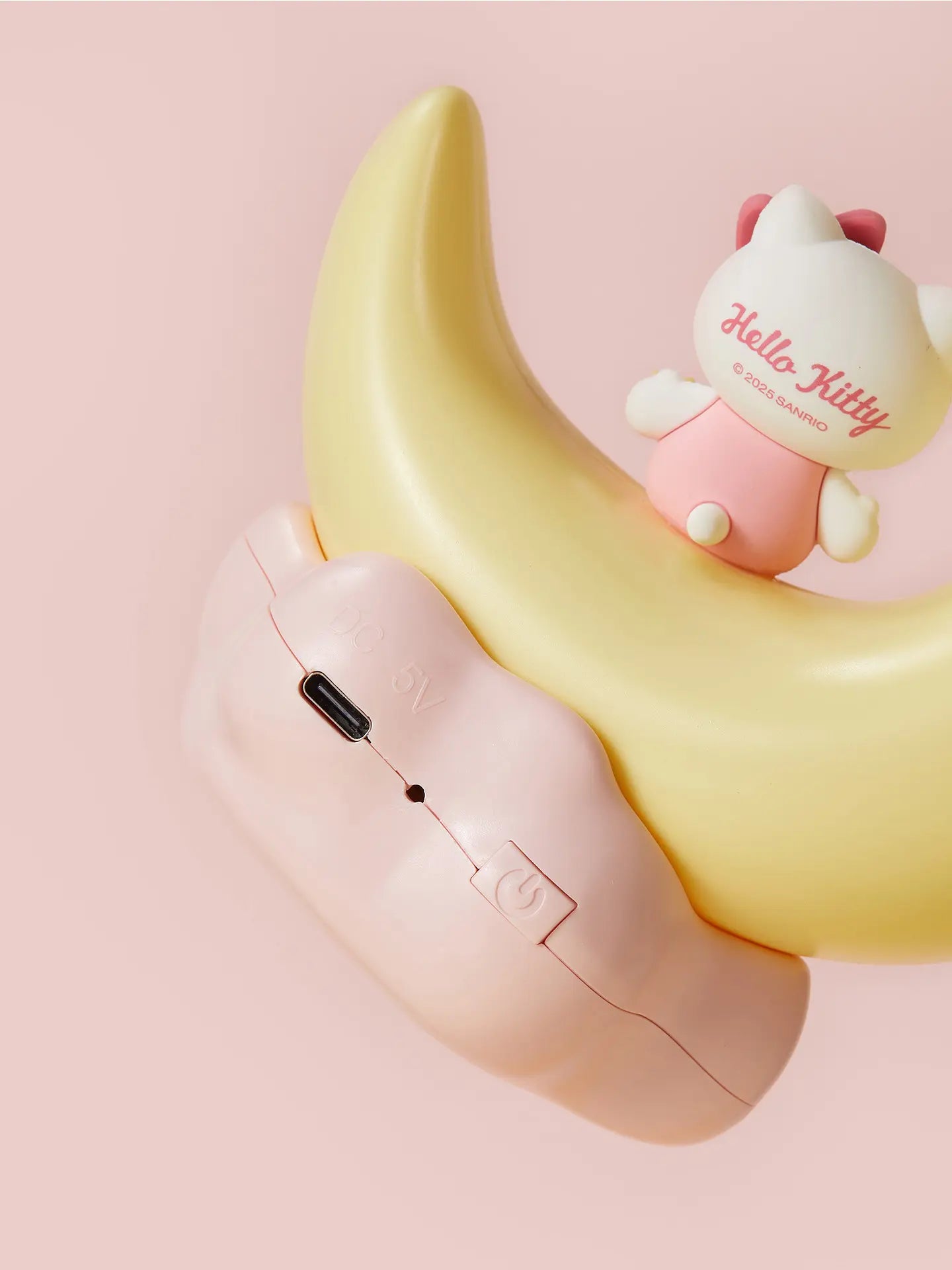 MINISO Hello Kitty Sweet Style LED Night Light, Moon Shape Cute Bedside Lamp, Soft Warm Light Decorative Ornament, Portable USB Rechargeable Night Lamp, Ideal Birthday Holiday Gift for Girls Bedroom Home Decoration#Summervibes
