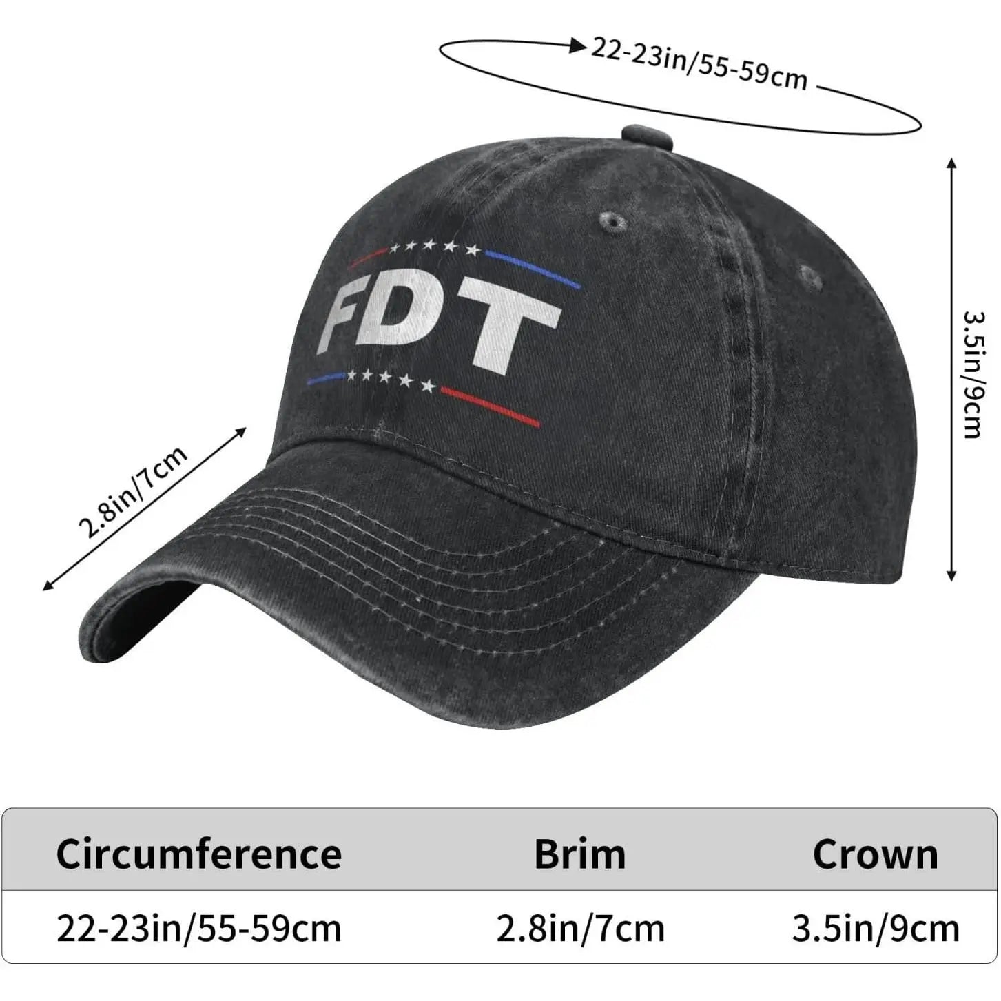 FDT Adjustable Snapback Baseball Cap for Men and Women, Sports & Outdoor Accessory Hat Hats Cap