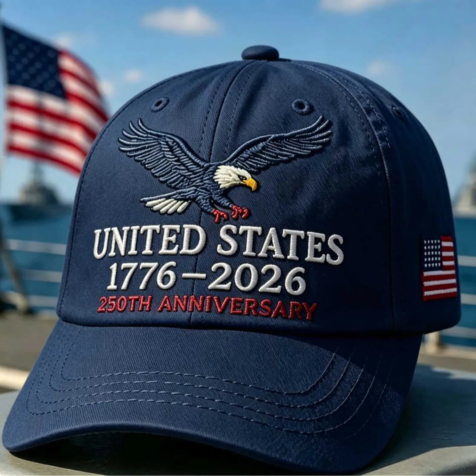 UNITED STATES 1776-2026 250TH ANNIVERSARY EMBROIDERED EAGLE BASEBALL CAP U.S. INDEPENDENCE DAY CELEBRATION DUCKBILL HAT with PATRIOTIC CASUAL HEADWEAR for MEN and WOMEN