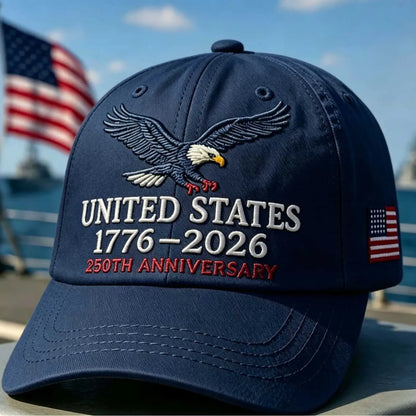 UNITED STATES 1776-2026 250TH ANNIVERSARY EMBROIDERED EAGLE BASEBALL CAP U.S. INDEPENDENCE DAY CELEBRATION DUCKBILL HAT with PATRIOTIC CASUAL HEADWEAR for MEN and WOMEN
