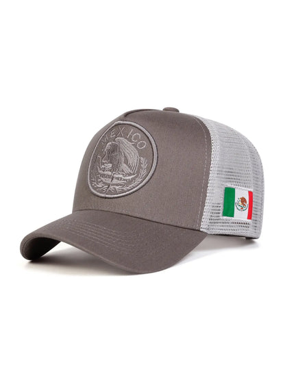 Unisex Mexican Flag Baseball Cap, Geometric Pattern Adjustable Sun Protection Hat for Spring & Fall, Casual Fitted Outdoor Travel Beach Vacation Headwear