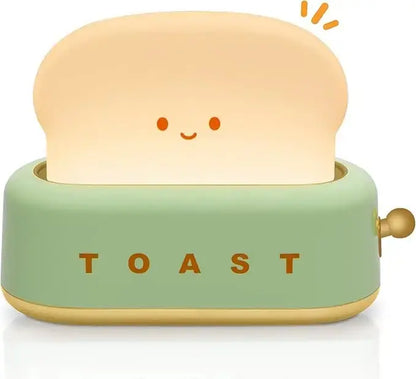 Cute Toast LED Night Light Table Lamp, Rechargeable Bedroom Bedside Lamp with Timer, Soft Warm Glow Decorative Desk Light for Kids Room, Nursery, Birthday Gift for Boys & Girls Summerwins