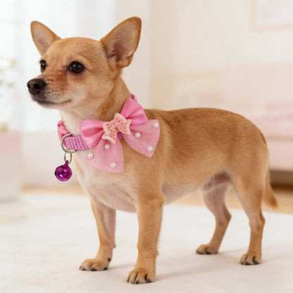 Adjustable Bow Tie Collar for Yorkie, Maltese, Poodle Dogs & Puppy, Butterfly Design, Cute Pet Accessory, Comfortable Neck Strap
