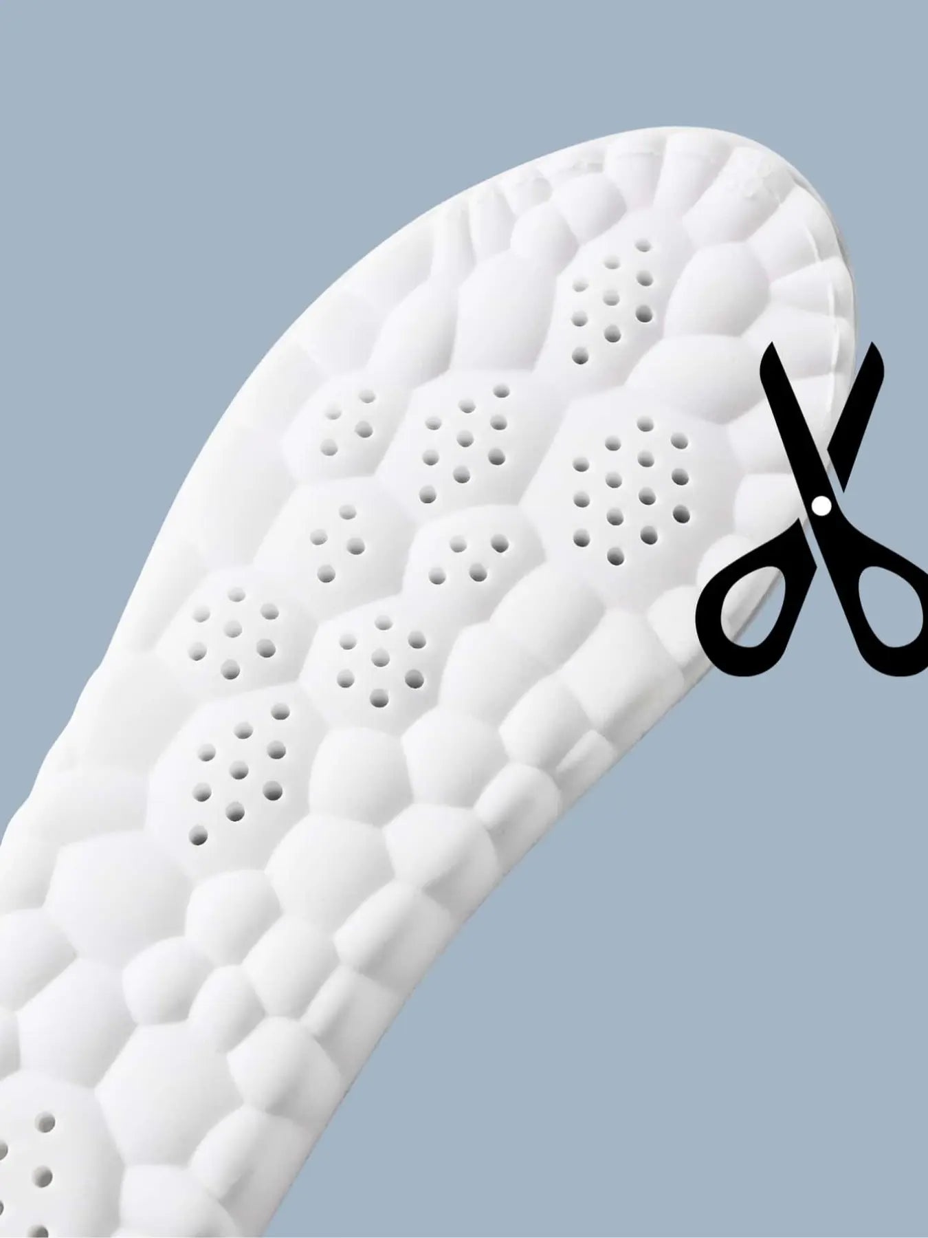 Highly Elastic Breathable Shoe Insoles, Rubber Insoles, Shock-Absorbing Sports Insoles, Anti-Slip Comfortable Shoe Insoles for Men & Women