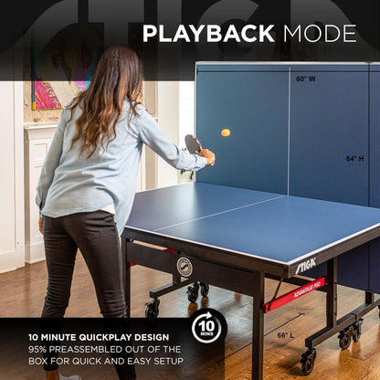 STIGA Advantage Series Indoor Ping Pong Table, Foldable Table Tennis Table - 12, 15, 18, and 25Mm Tabletops - Quickplay 10 Minute Assembly - Playback Mode - Recreational- to Tournament-Level