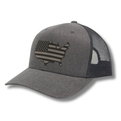 USA Flag Map Patch Hat