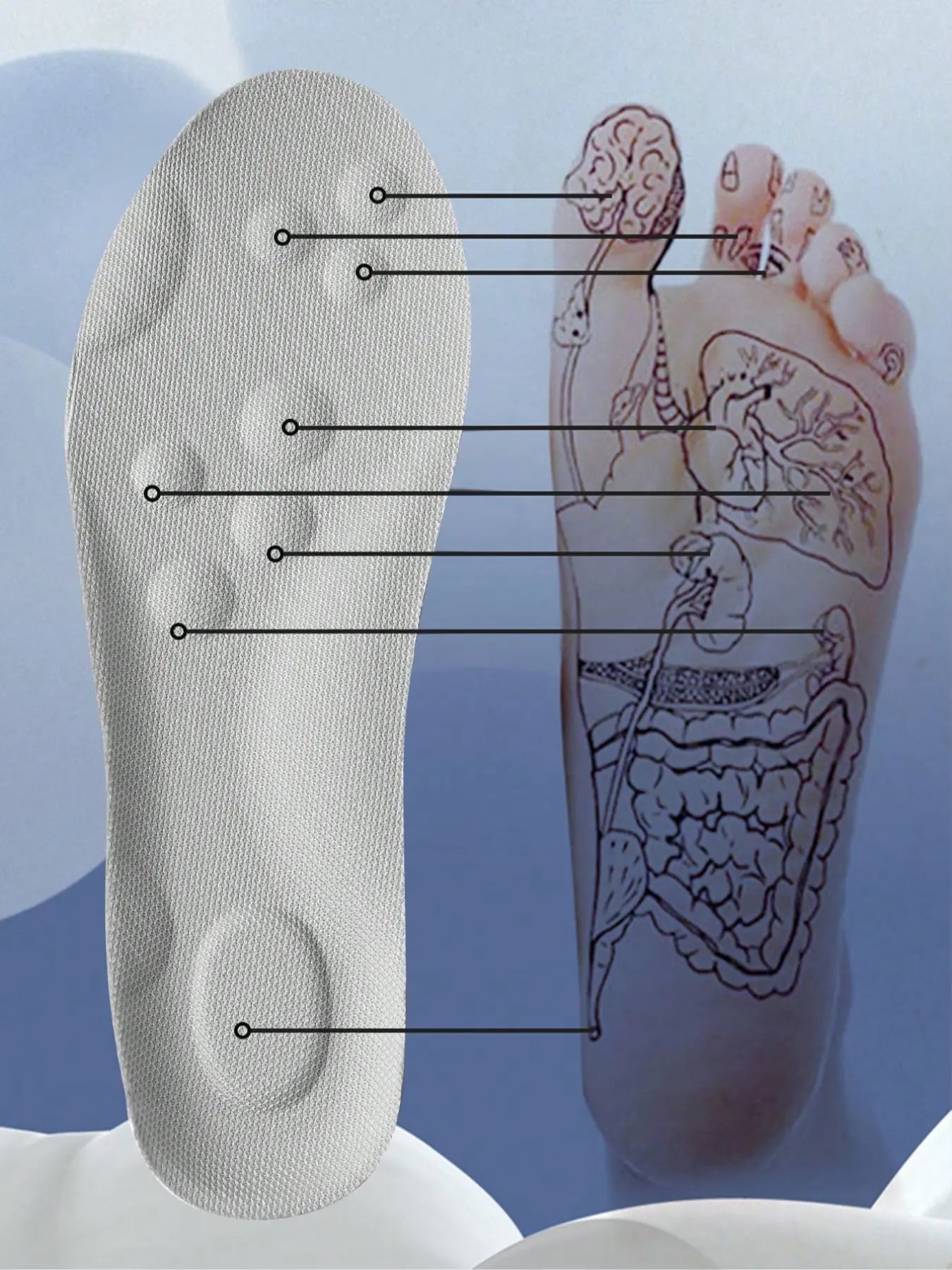 Highly Elastic Breathable Shoe Insoles, Rubber Insoles, Shock-Absorbing Sports Insoles, Anti-Slip Comfortable Shoe Insoles for Men & Women