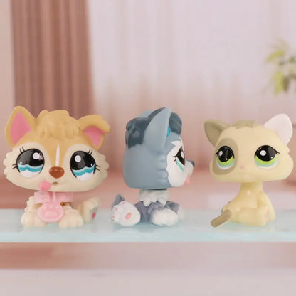 Mini Shop Pet Dashchund Shorthair Cat Cocker Spaniel Bat Lamb Great Dane Puppy Husky Kitten Figure Toys- Rare and Compatible with Lps Collection for Kids(#2036 #1013 #1074)