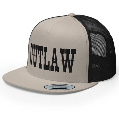 RIVEMUG Western Outlaw Trucker Hat Flat Bill High Crown Adjustable Cowboy Rodeo Cap
