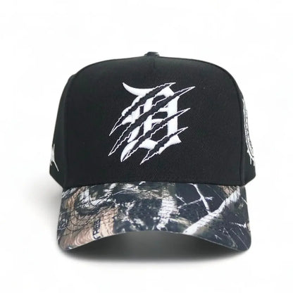 CLAWED D CAMO BRIM CUSTOM HAT W/ SATIN under BRIM SNAPBACK