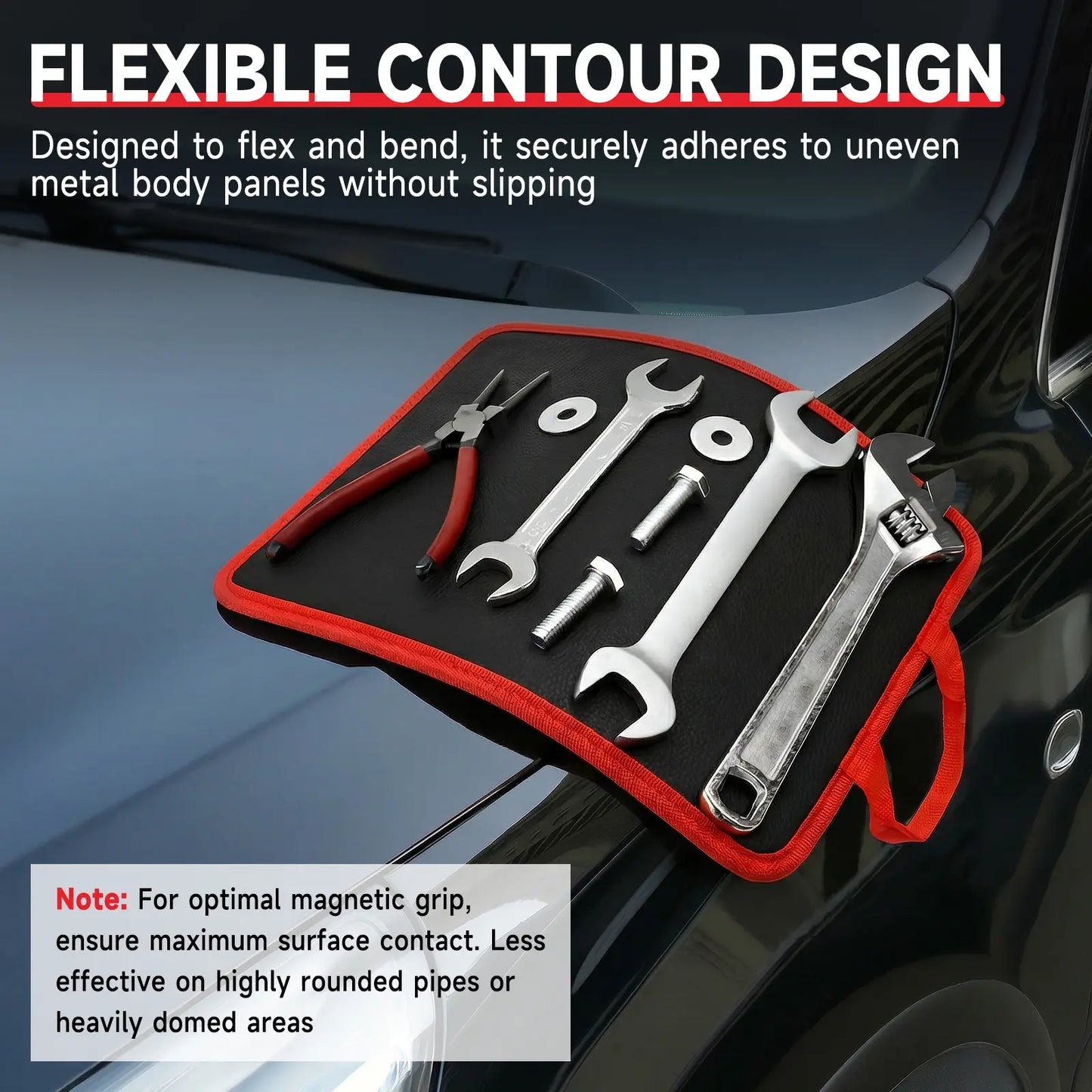 3PC Double-Sided Magnetic Mat Set with Hook, Telescoping Pickup Tool, Heavy-Duty Flexible PVC Non-Slip Magnet Pad & Tray Holder, 85 Built-In Magnets, 30LBS Pull Force Tools for Garage, Auto Repair, Father'S Day Gift