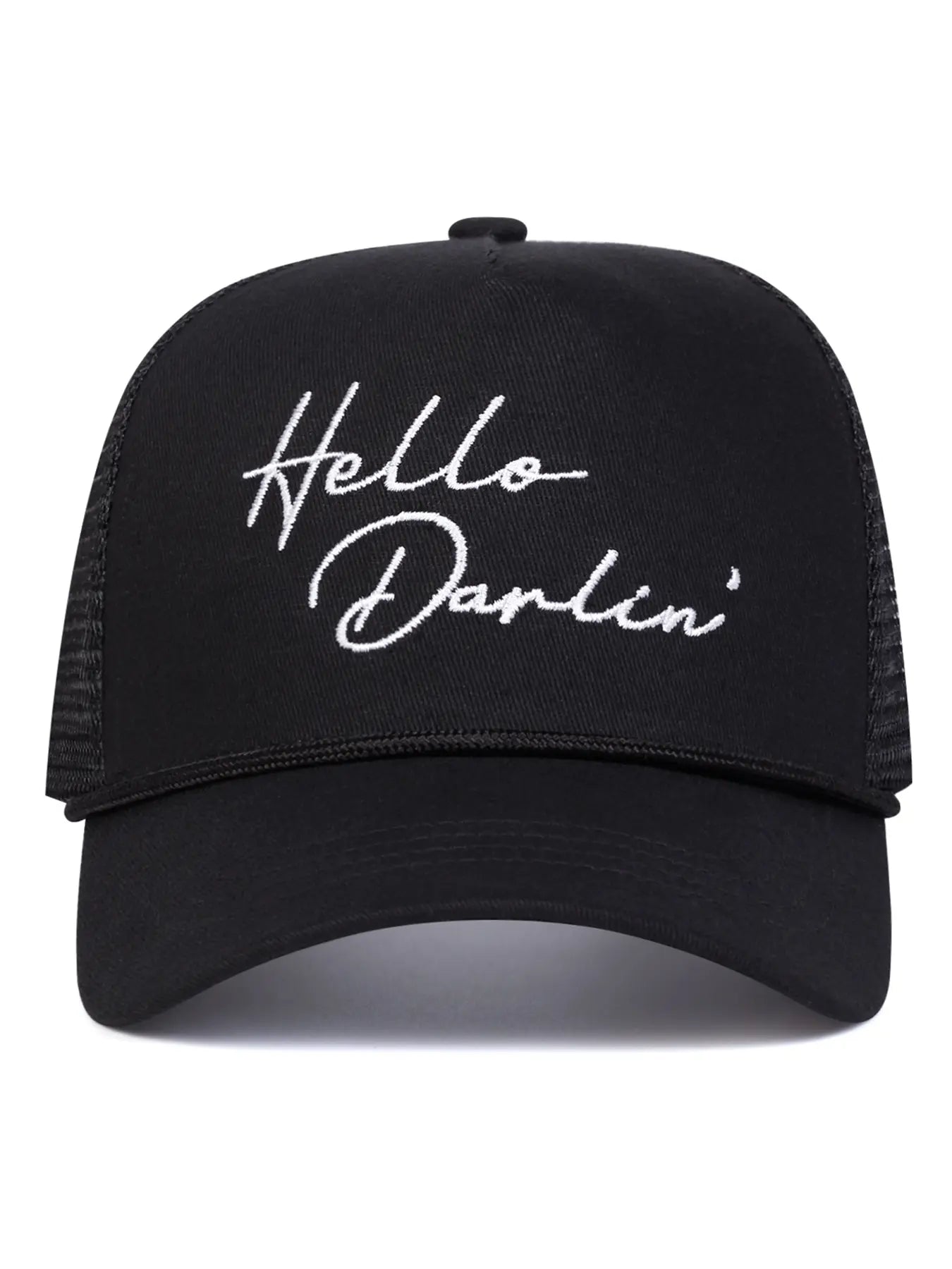 Unisex Hello Darlin Baseball Cap Adjustable Sun Hat, Casual Fitted Cartoon Pattern, Ideal for Travel Beach Vacation All Seasons, Embroidery Adjustable Hat, Embroidered Cap