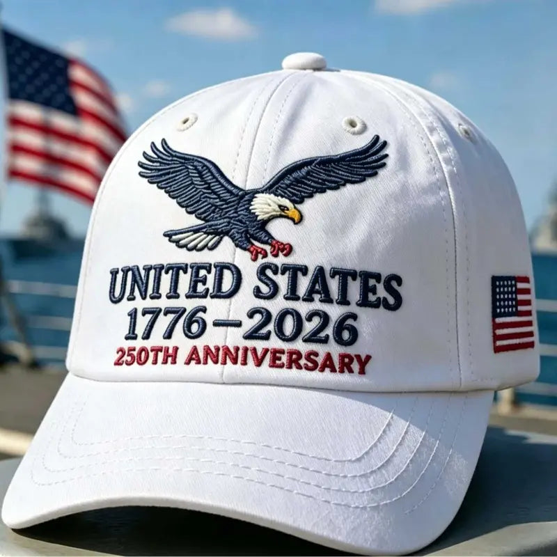 UNITED STATES 1776-2026 250TH ANNIVERSARY EMBROIDERED EAGLE BASEBALL CAP U.S. INDEPENDENCE DAY CELEBRATION DUCKBILL HAT with PATRIOTIC CASUAL HEADWEAR for MEN and WOMEN
