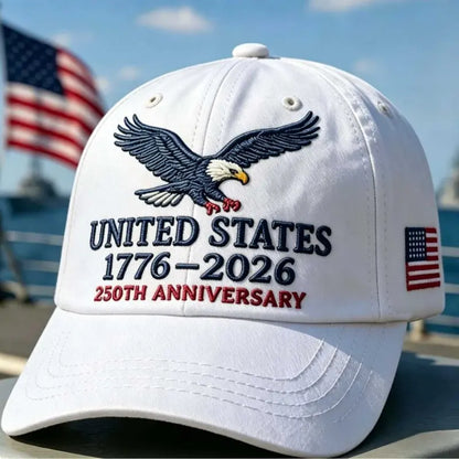 UNITED STATES 1776-2026 250TH ANNIVERSARY EMBROIDERED EAGLE BASEBALL CAP U.S. INDEPENDENCE DAY CELEBRATION DUCKBILL HAT with PATRIOTIC CASUAL HEADWEAR for MEN and WOMEN
