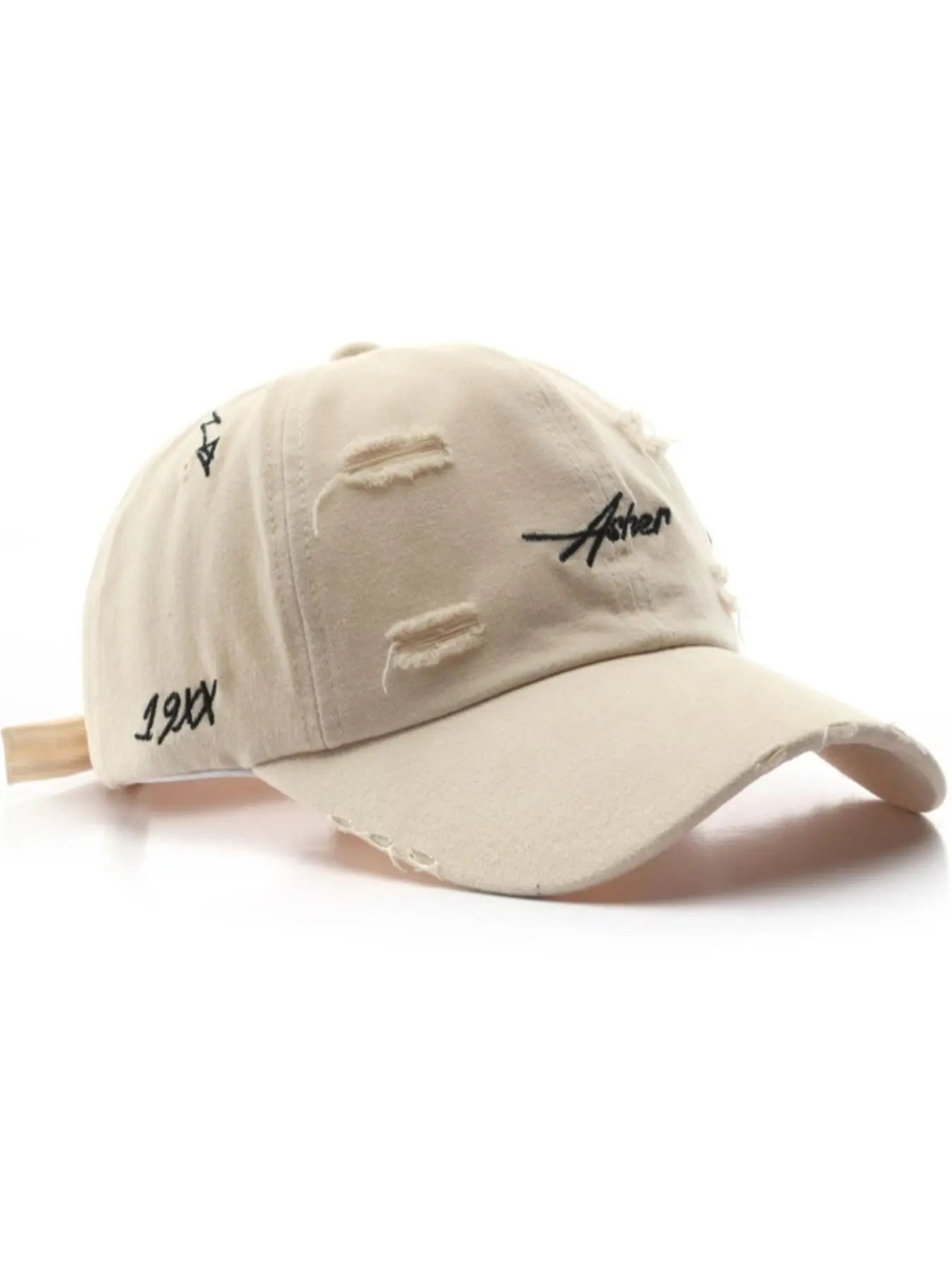 Unisex Letter Embroidery Classic Baseball Cap, Casual Trendy Ripped Designed Duckbill Cap, Fashionable Hat for Men & Women for All Season, Letter Embroidered Hat, Gifts for Girlfriend