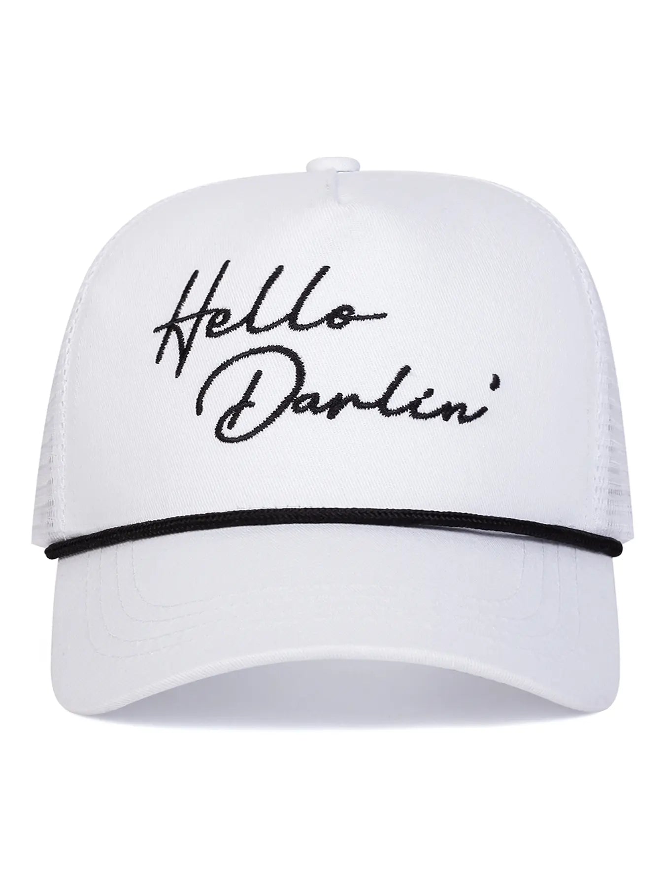 Unisex Hello Darlin Baseball Cap Adjustable Sun Hat, Casual Fitted Cartoon Pattern, Ideal for Travel Beach Vacation All Seasons, Embroidery Adjustable Hat, Embroidered Cap