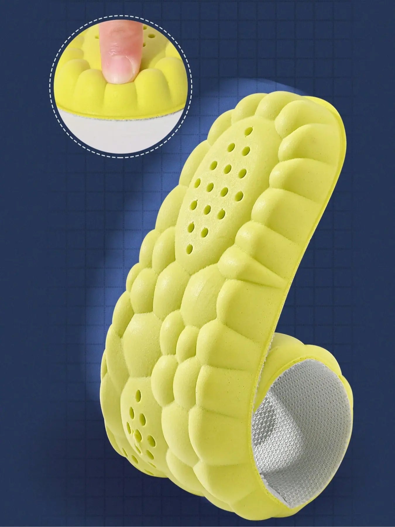 Highly Elastic Breathable Shoe Insoles, Rubber Insoles, Shock-Absorbing Sports Insoles, Anti-Slip Comfortable Shoe Insoles for Men & Women