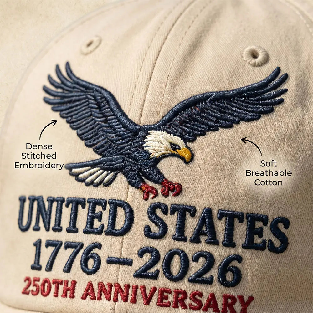 UNITED STATES 1776-2026 250TH ANNIVERSARY EMBROIDERED EAGLE BASEBALL CAP U.S. INDEPENDENCE DAY CELEBRATION DUCKBILL HAT with PATRIOTIC CASUAL HEADWEAR for MEN and WOMEN