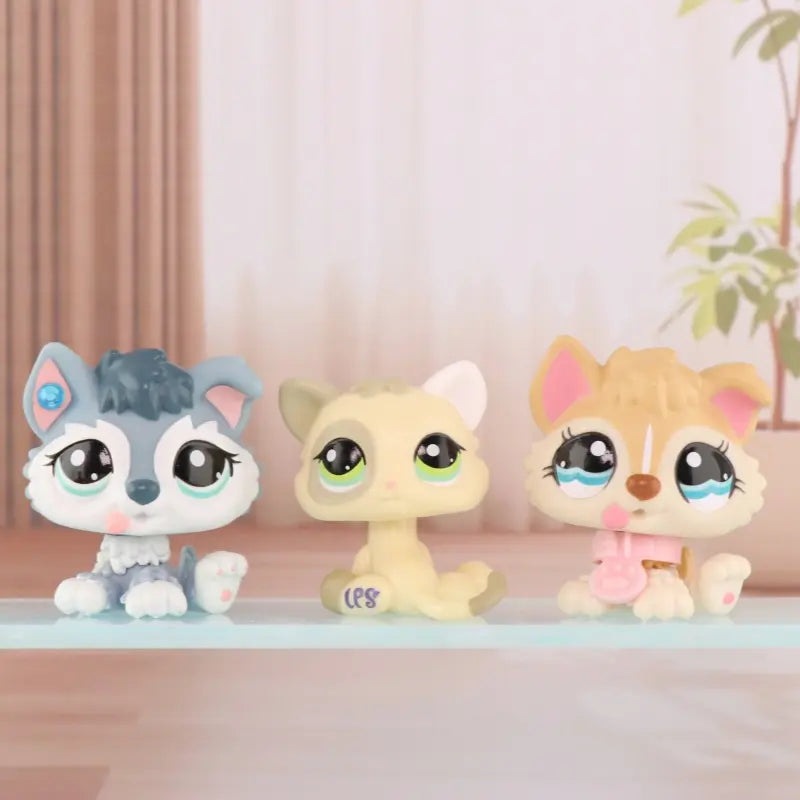Mini Shop Pet Dashchund Shorthair Cat Cocker Spaniel Bat Lamb Great Dane Puppy Husky Kitten Figure Toys- Rare and Compatible with Lps Collection for Kids(#2036 #1013 #1074)