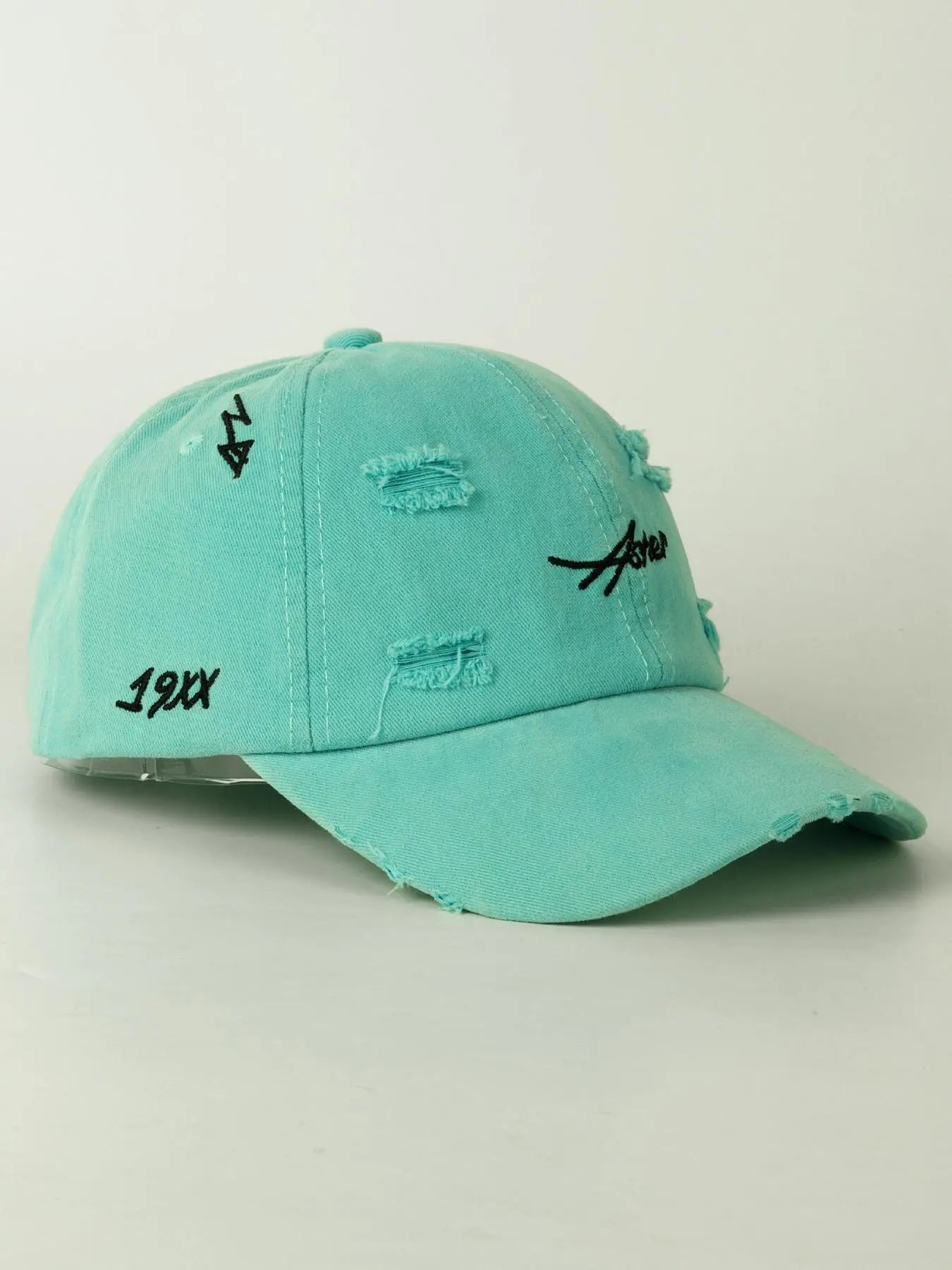 Unisex Letter Embroidery Classic Baseball Cap, Casual Trendy Ripped Designed Duckbill Cap, Fashionable Hat for Men & Women for All Season, Letter Embroidered Hat, Gifts for Girlfriend