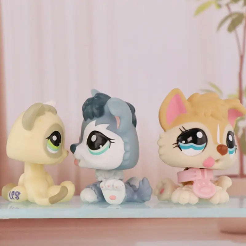 Mini Shop Pet Dashchund Shorthair Cat Cocker Spaniel Bat Lamb Great Dane Puppy Husky Kitten Figure Toys- Rare and Compatible with Lps Collection for Kids(#2036 #1013 #1074)