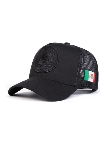 Unisex Mexican Flag Baseball Cap, Geometric Pattern Adjustable Sun Protection Hat for Spring & Fall, Casual Fitted Outdoor Travel Beach Vacation Headwear