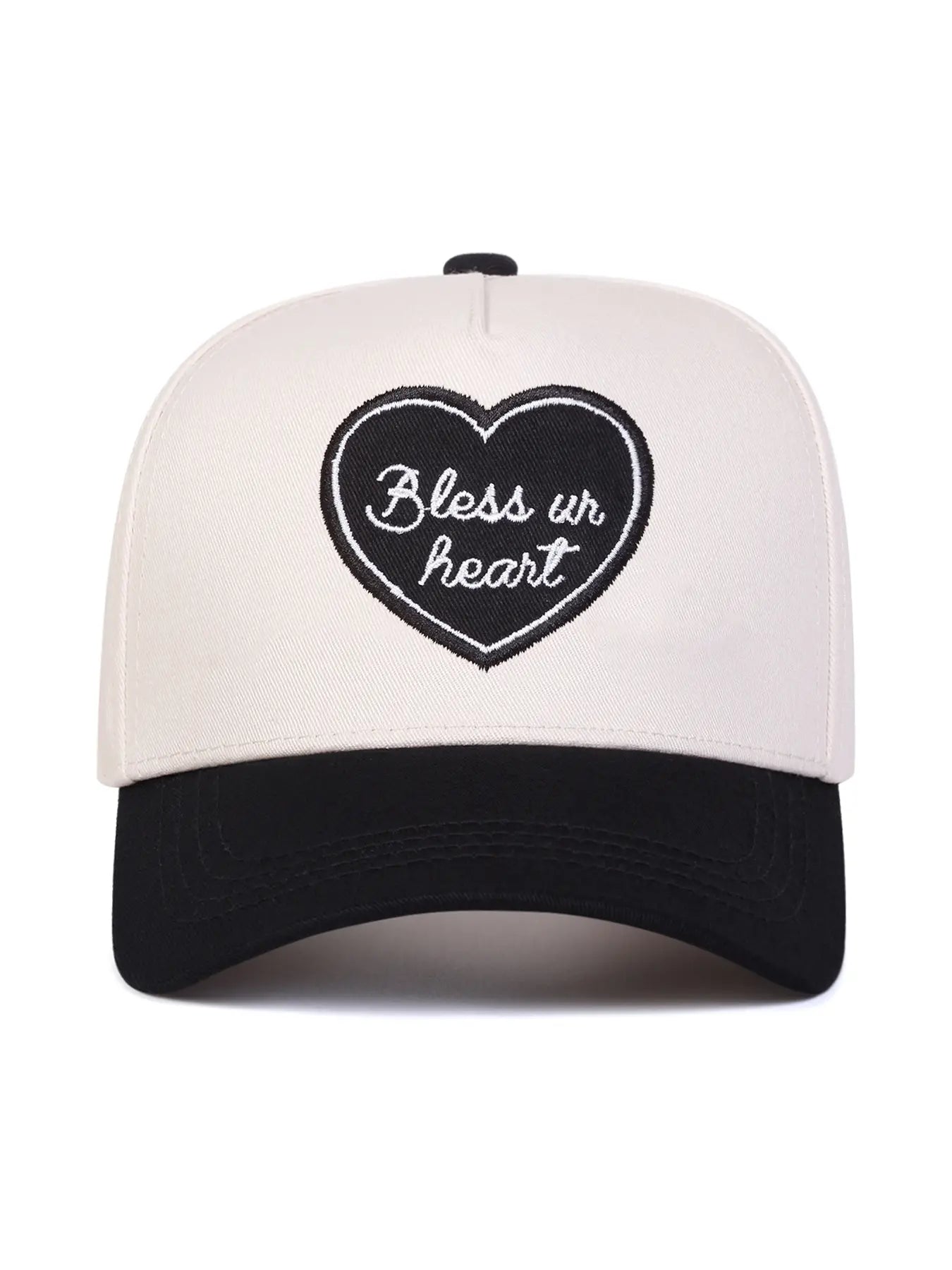 Unisex Heart Bless Ur Heart Letter Baseball Cap, Adjustable Outdoor Sun Protection Hat, Casual Spring & Fall Travel Beach Vacation, Adjustable Sunscreen Hat, Adjustable Snapback Hat, Casual Trendy Hat
