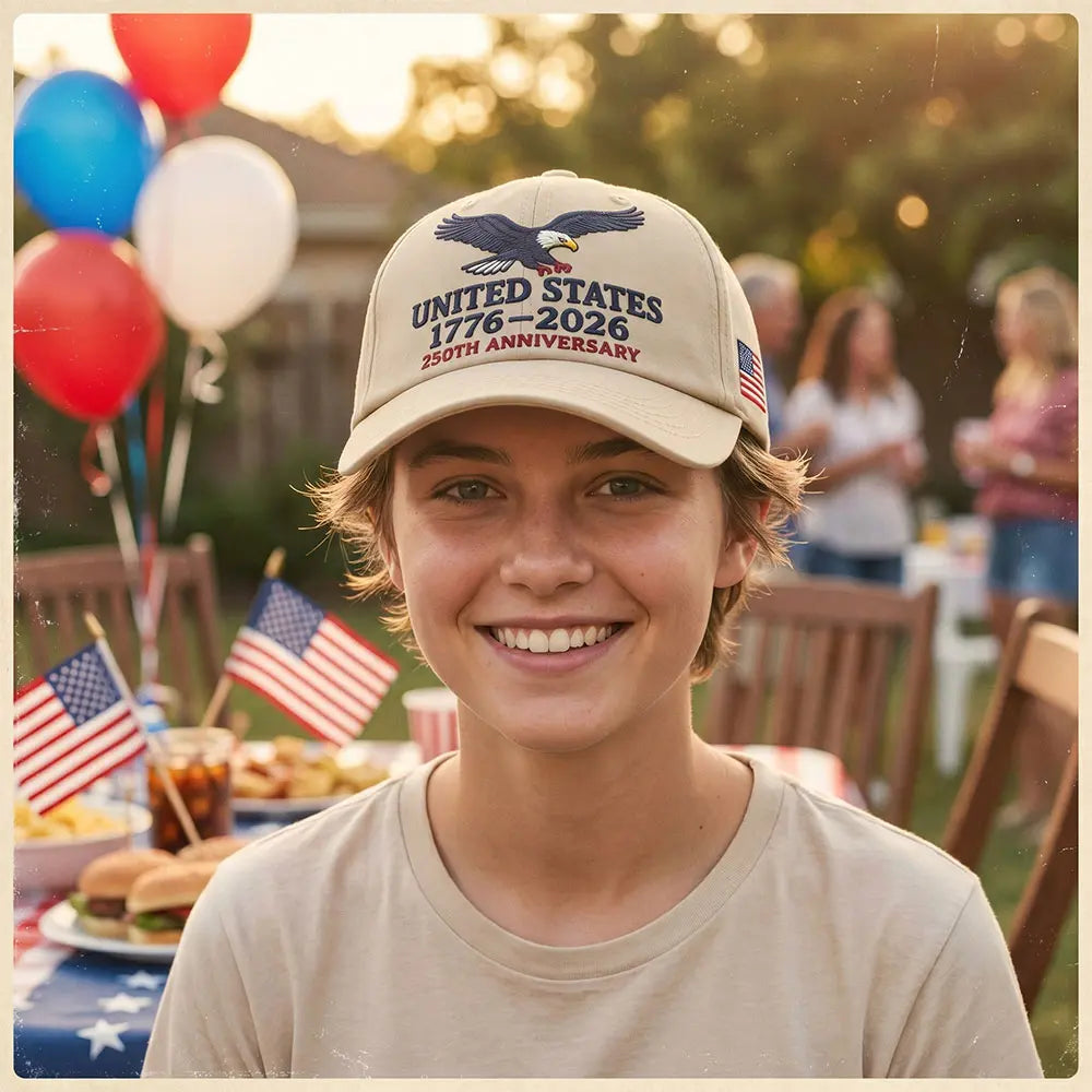 UNITED STATES 1776-2026 250TH ANNIVERSARY EMBROIDERED EAGLE BASEBALL CAP U.S. INDEPENDENCE DAY CELEBRATION DUCKBILL HAT with PATRIOTIC CASUAL HEADWEAR for MEN and WOMEN