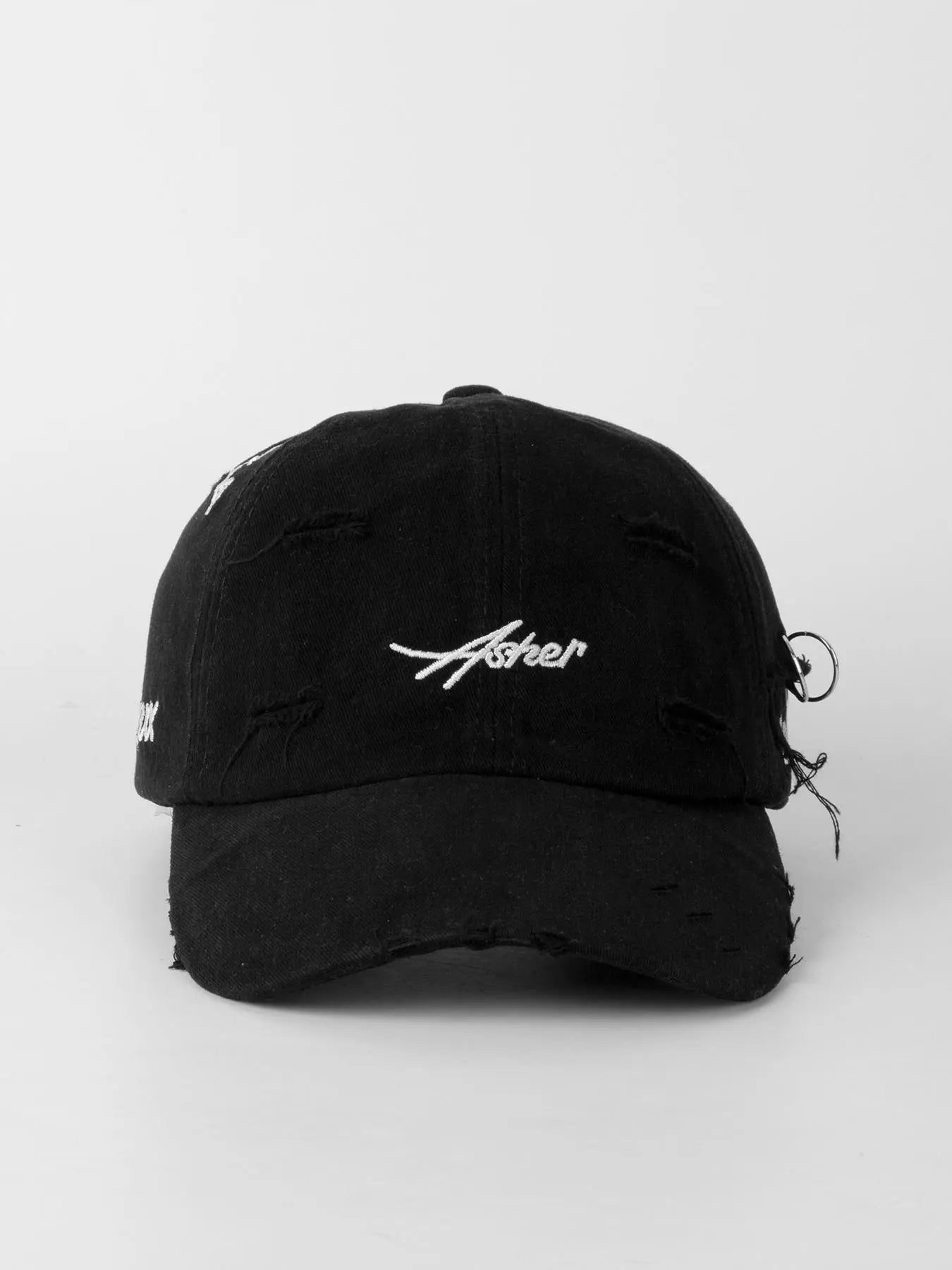 Unisex Letter Embroidery Classic Baseball Cap, Casual Trendy Ripped Designed Duckbill Cap, Fashionable Hat for Men & Women for All Season, Letter Embroidered Hat, Gifts for Girlfriend