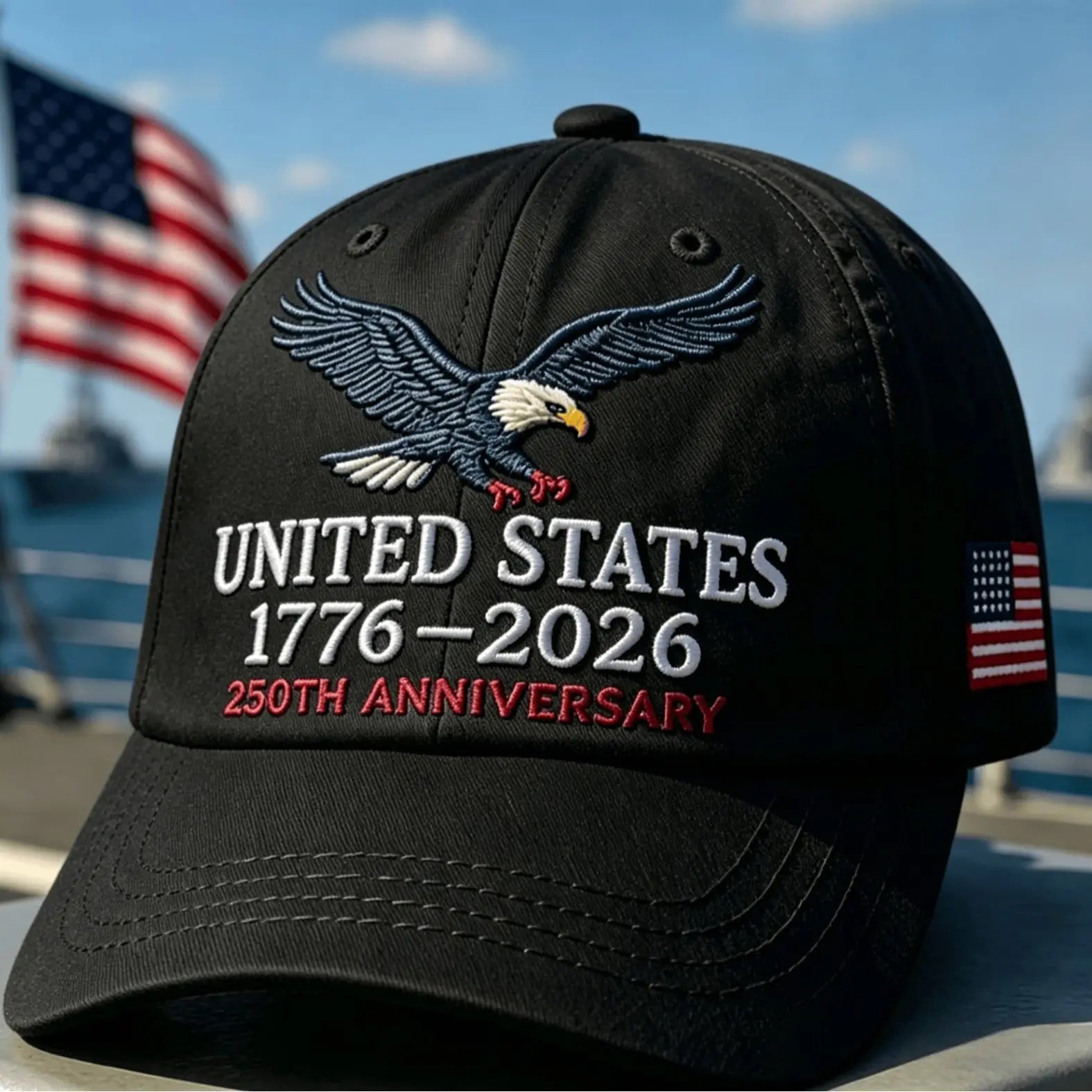 UNITED STATES 1776-2026 250TH ANNIVERSARY EMBROIDERED EAGLE BASEBALL CAP U.S. INDEPENDENCE DAY CELEBRATION DUCKBILL HAT with PATRIOTIC CASUAL HEADWEAR for MEN and WOMEN