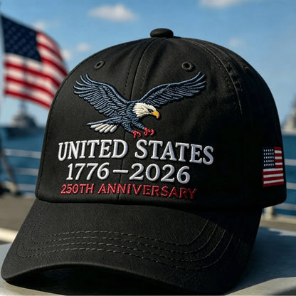 UNITED STATES 1776-2026 250TH ANNIVERSARY EMBROIDERED EAGLE BASEBALL CAP U.S. INDEPENDENCE DAY CELEBRATION DUCKBILL HAT with PATRIOTIC CASUAL HEADWEAR for MEN and WOMEN