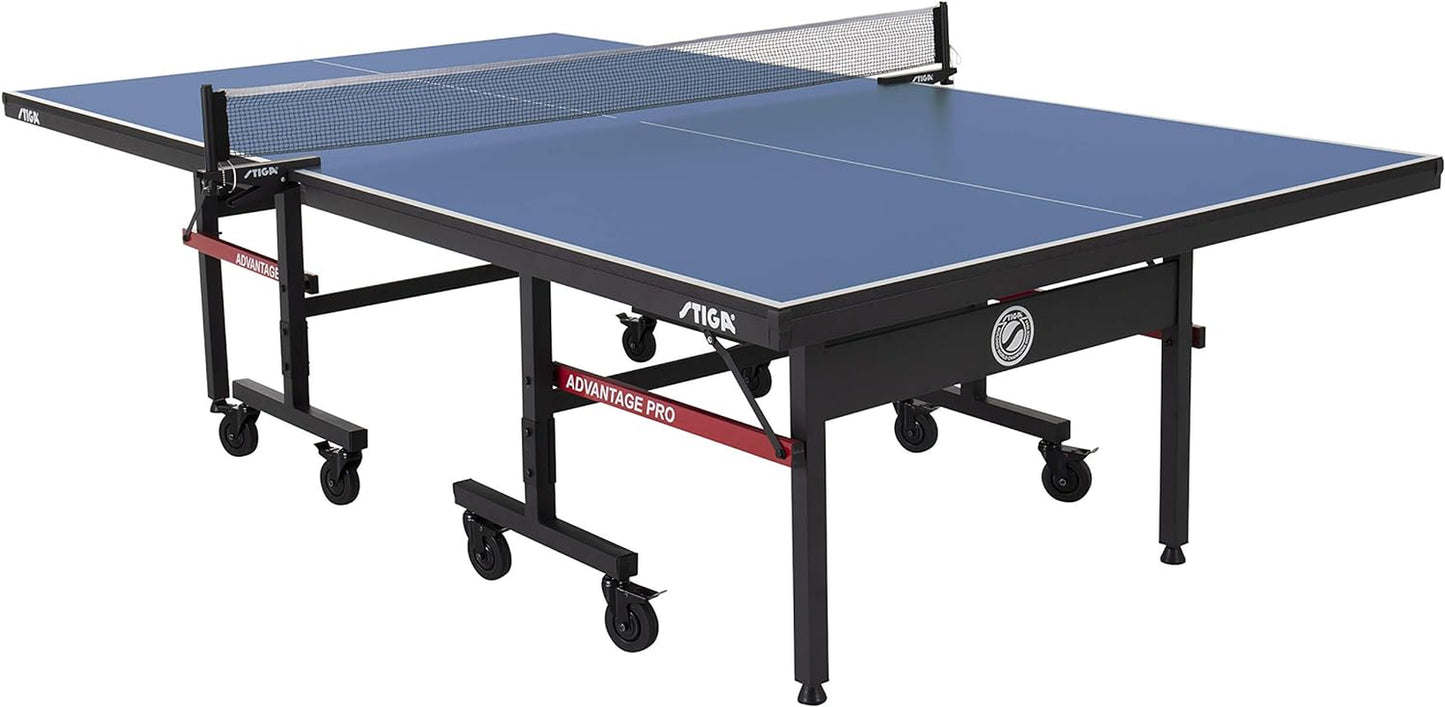 STIGA Advantage Series Indoor Ping Pong Table, Foldable Table Tennis Table - 12, 15, 18, and 25Mm Tabletops - Quickplay 10 Minute Assembly - Playback Mode - Recreational- to Tournament-Level