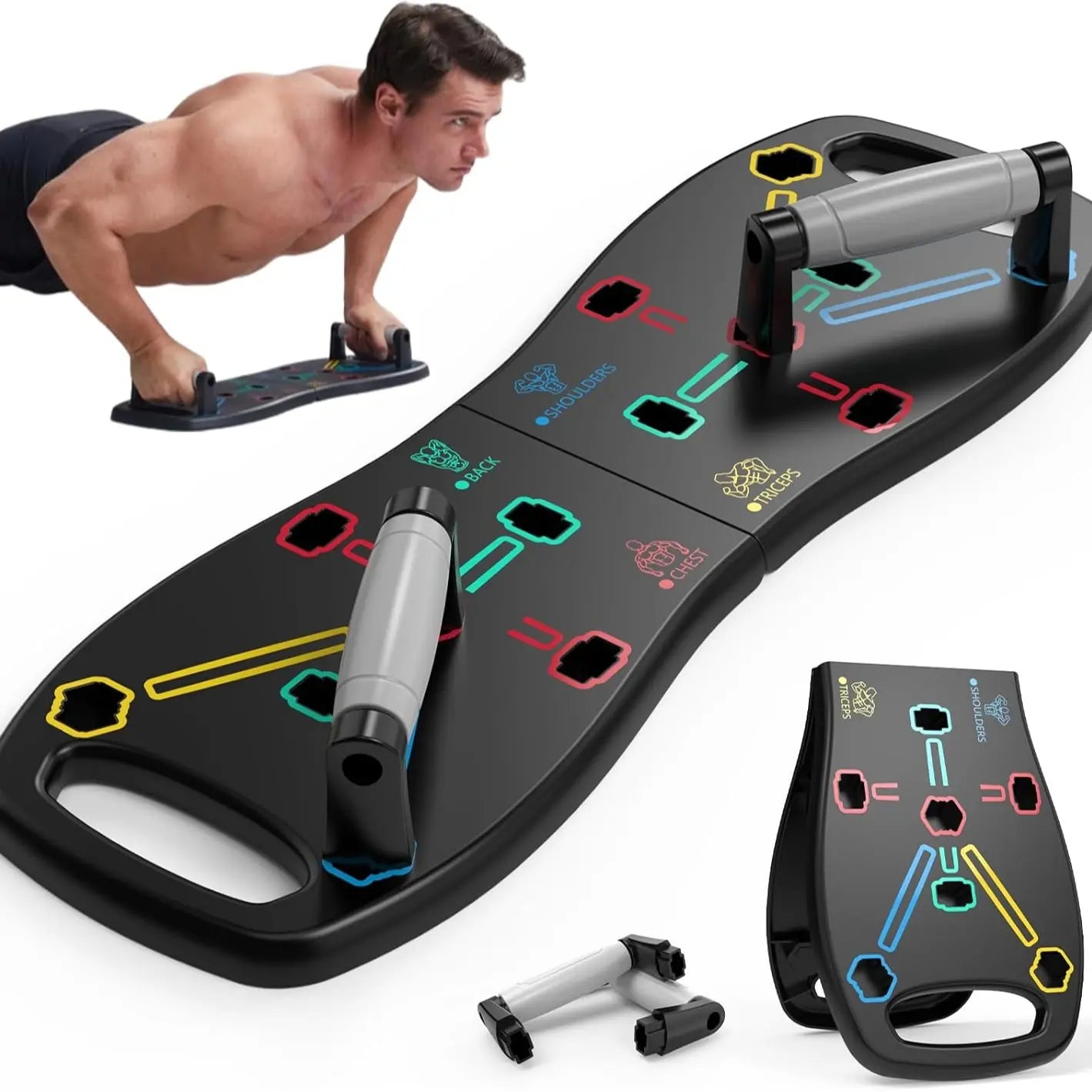 HOTWAVE Push up Board Fitness,Professional Strength Training Equipment for Chest, Shoulders, Back & Triceps, Portable Workout Station with Non-Slip Handles Home Exercise Machine Arm Exerciser Push up Stand Push up Bars Summerwins Fathersdaygift