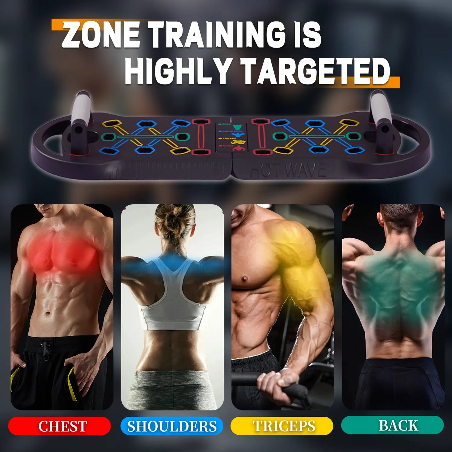 HOTWAVE Push up Board Fitness,Professional Strength Training Equipment for Chest, Shoulders, Back & Triceps, Portable Workout Station with Non-Slip Handles Home Exercise Machine Arm Exerciser Push up Stand Push up Bars Summerwins Fathersdaygift