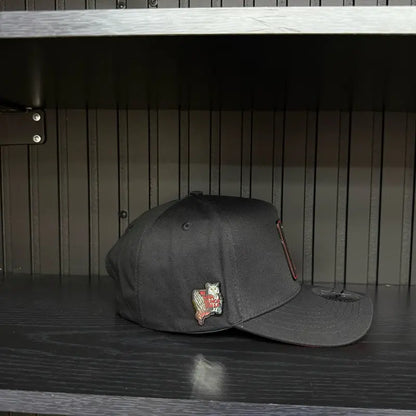 Exclusive Santa Muerte Red Snapback Hat Black/Red Visor