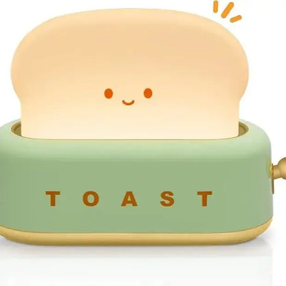 Cute Toast LED Night Light Table Lamp, Rechargeable Bedroom Bedside Lamp with Timer, Soft Warm Glow Decorative Desk Light for Kids Room, Nursery, Birthday Gift for Boys & Girls Summerwins