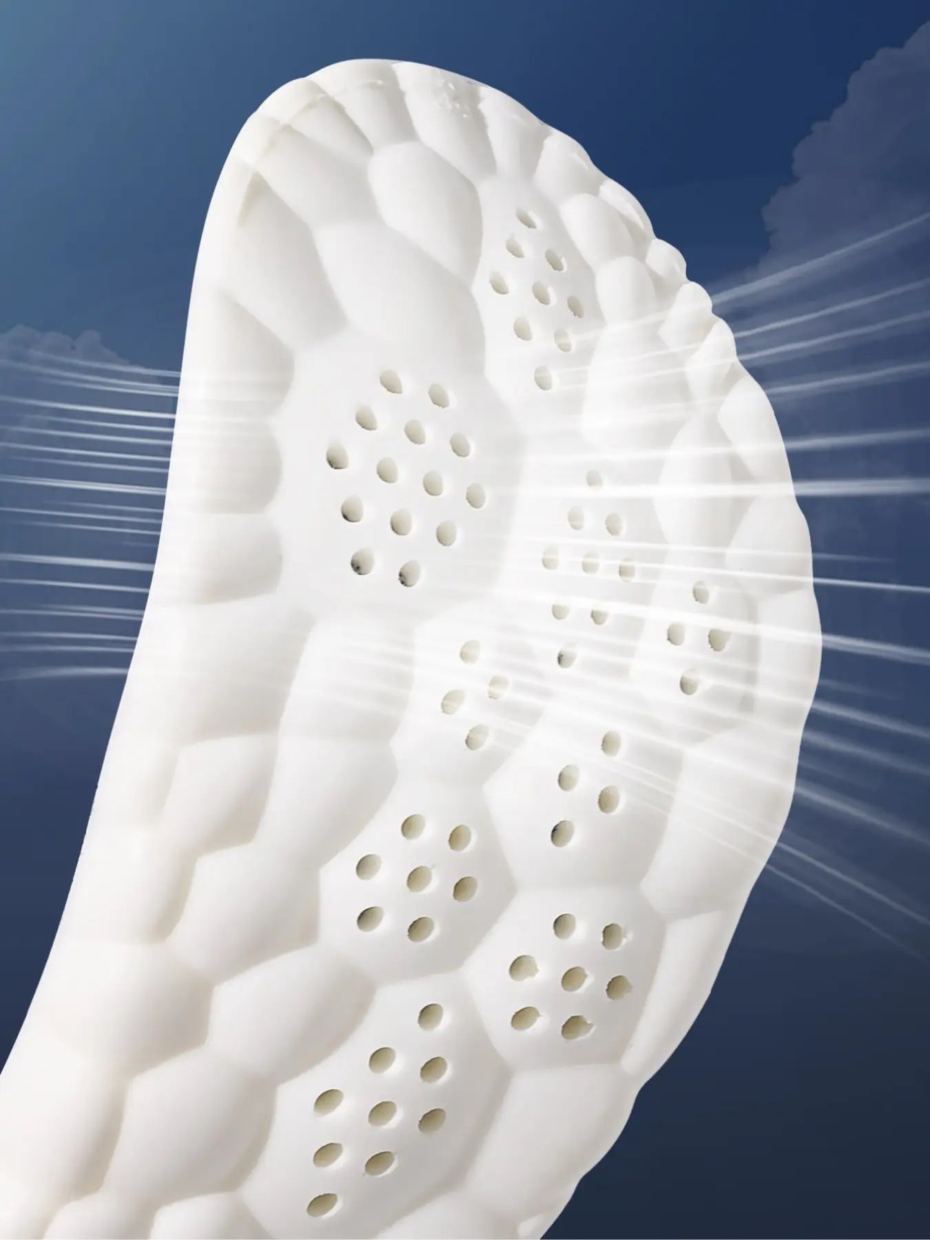 Highly Elastic Breathable Shoe Insoles, Rubber Insoles, Shock-Absorbing Sports Insoles, Anti-Slip Comfortable Shoe Insoles for Men & Women