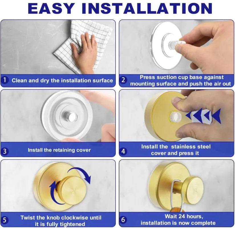 2 PCS Sturdy Suction Cup Hooks | Damage-Free & No Tools Required | Waterproof Shower Towel Holder