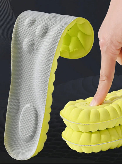 Highly Elastic Breathable Shoe Insoles, Rubber Insoles, Shock-Absorbing Sports Insoles, Anti-Slip Comfortable Shoe Insoles for Men & Women