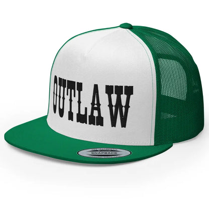 RIVEMUG Western Outlaw Trucker Hat Flat Bill High Crown Adjustable Cowboy Rodeo Cap