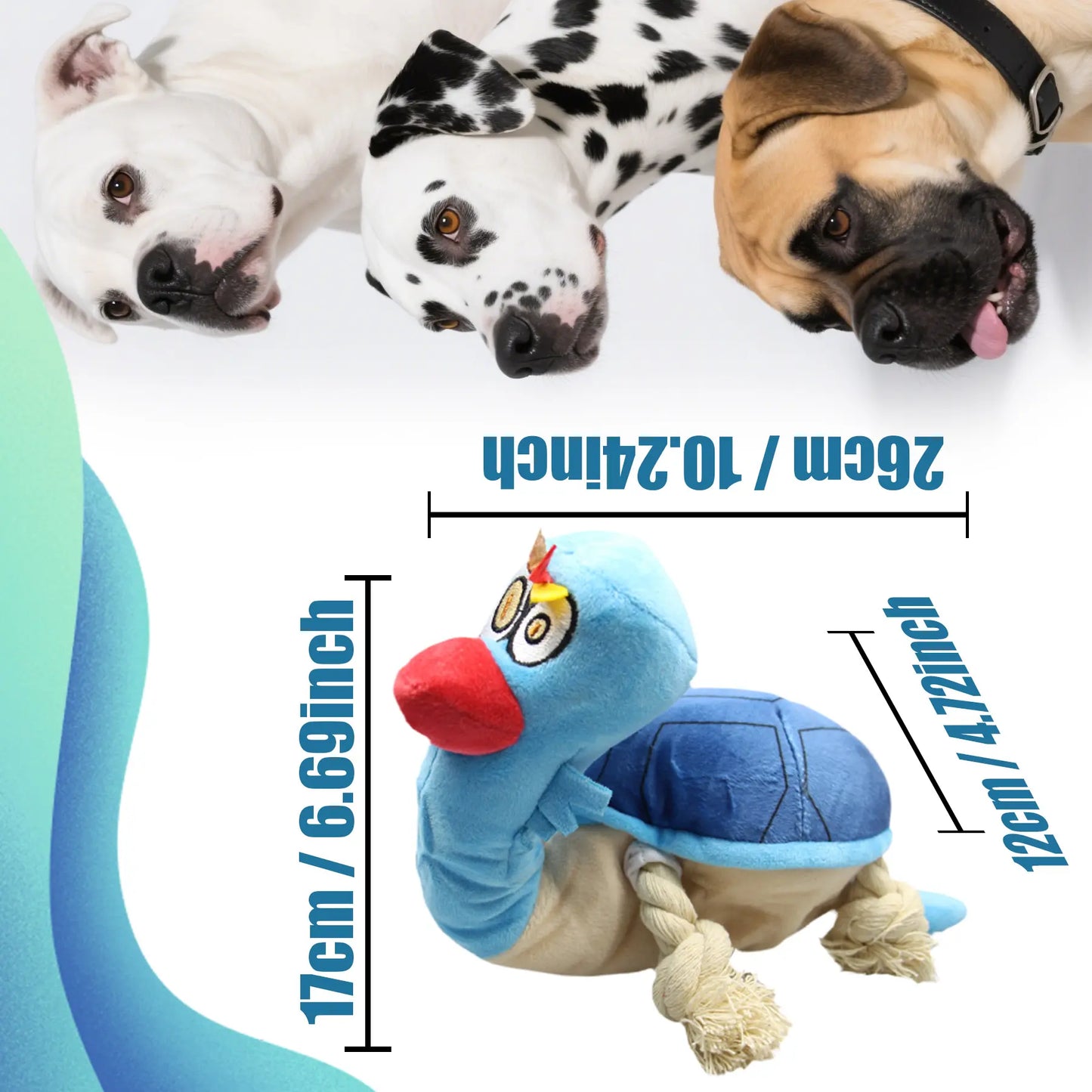 Cute Interactive Dog Toy - Turtle Squeaky Plush Tug Toy with Rope Limbs, Boredom Relief for Dogs, Cute Interactive Toys