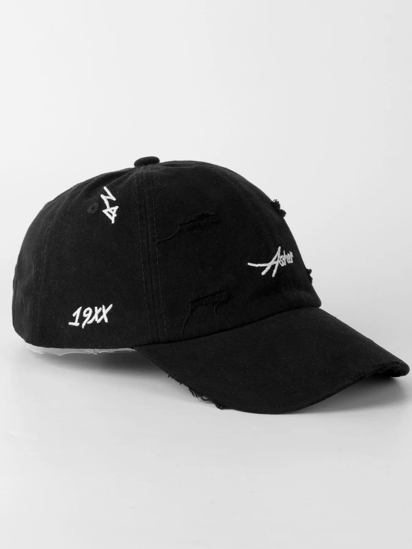 Unisex Letter Embroidery Classic Baseball Cap, Casual Trendy Ripped Designed Duckbill Cap, Fashionable Hat for Men & Women for All Season, Letter Embroidered Hat, Gifts for Girlfriend