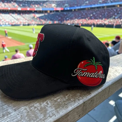Tomateros De Culiacán Snapback Black Baseball Cap with Red Embroidered Logo and Red Accents